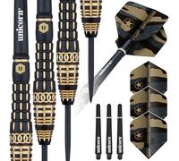 Unicorn Darts Set | Top Brass | Intricately Machined 100% Brass Barrels with Black & Golden Accents & Laser Etched U Logo | Steel Tip | 19 g, 20 g Or 21 g