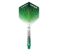 Unicorn Ensemble tiges et ailettes de fléchettes | Gripper 4 éléments Thunderstorm Combo Pack | Polycarbonate Durable | Dégradé Vert Bicolore avec Points infusés | Long 41 mm | 3 tiges et ailettes