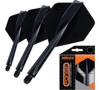 Unicorn Forge Lot de 3 ailettes et tiges de fléchettes intégrées | Design 1 pièce pour Un Angle Parfait de 90˚ | Polymère léger et résistant | Forme Plus et Filetage Standard 2BA | Tige Longue de 31