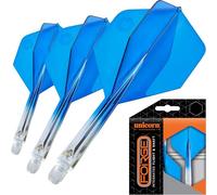 Unicorn Forge Lot de 3 ailettes et tiges de fléchettes intégrées | Design 1 pièce pour Un Angle Parfait de 90˚ | Polymère léger et résistant | Forme Plus et Filetage Standard 2BA | Tige Moyenne 26 mm