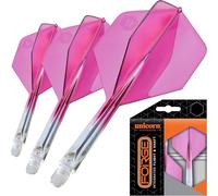 Unicorn Forge Lot de 3 ailettes et tiges de fléchettes intégrées | Design 1 pièce pour Un Angle Parfait de 90˚ | Polymère léger et résistant | Forme Plus et Filetage Standard 2BA | Tige Moyenne 26 mm