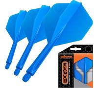 Unicorn Forge Lot de 3 ailettes et tiges de fléchettes intégrées | Design 1 pièce pour Un Angle Parfait de 90° | Polymère léger et résistant | Forme Plus et Filetage Standard 2BA | Tige de Longueur
