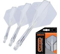 Unicorn Forge Lot de 3 ailettes et tiges de fléchettes intégrées | Design 1 pièce pour Un Angle Parfait de 90° | Polymère léger et résistant | Forme Plus et Filetage Standard 2BA | Tige de Longueur