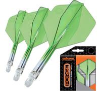 Unicorn Forge Lot de 3 ailettes et tiges de fléchettes intégrées | Design 1 pièce pour Un Angle Parfait de 90˚ | Polymère léger et résistant | Forme Plus et Filetage Standard 2BA | Tige Moyenne 26 mm