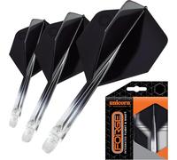 Unicorn Forge Lot de 3 ailettes et tiges de fléchettes intégrées | Design 1 pièce pour Un Angle Parfait de 90˚ | Polymère léger et résistant | Forme Plus et Filetage Standard 2BA | Tige Moyenne 26 mm