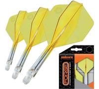 Unicorn Forge Lot de 3 ailettes et tiges de fléchettes intégrées | Design 1 pièce pour Un Angle Parfait de 90˚ | Polymère léger et résistant | Forme Plus et Filetage Standard 2BA | Tige Moyenne 26 mm