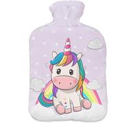 Unicorn Hot Water Bottle,35 Cm X 18.5 Cm,Capacity: Approx. 2 Litres,Weight 300 G,Removable And Washable Fleece Cover