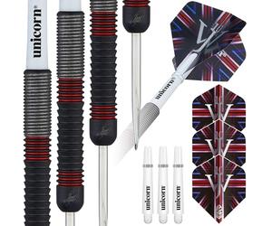 Unicorn James 'The Machine' Wade Jeu de fléchettes Unisexe, Rouge/Blanc/Bleu, 24 g