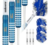Unicorn Fléchettes à pointe acier Gary Anderson Silver Star 80% tungstène Titane Bleu 23 g
