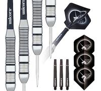 Unicorn Core Plus | Satinlux | Fléchettes à Pointe en Acier Unisexe, Argent/Noir, 24 g