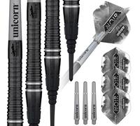 Unicorn Jeu de fléchettes Gary « The Flying Scotsman » Anderson Noir Phase 6 | Corps 70% tungstène avec revêtement en Titane Noir | Pointe Souple | 18 g | Boîte de présentation de Luxe