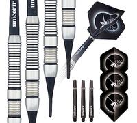 Unicorn Jeu de fléchettes | Série Core Plus | Corps en Laiton Satinlux | Pointe Souple | 18 g