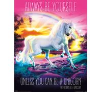 Unicorn - Mini-Poster - Always Be Yourself + 1 paquet de tesa Powerstrips® - Contenu 20 pièces