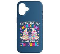 Unicorn Mom & Dad Birthday Gnomes for Girls Who Born in June Coque pour iPhone 16