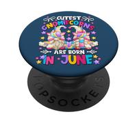 Unicorn Mom & Dad Birthday Gnomes for Girls Who Born in June PopSockets PopGrip Adhésif