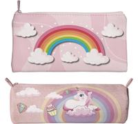 Unicorn Pencil Case For Girls Pen Holder For Elementary School - 2 Pencil Holders For Middle School Office Pink Rainbow Unicorn Bundle, Pink, Rainbow Unicorn Bundle