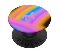 Unicorn Rainbow Aesthetic Nostalgic Aura 80s Inspired VTG PopSockets PopGrip Adhésif