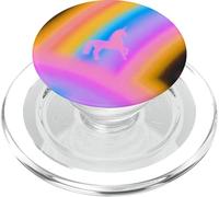 Unicorn Rainbow Aesthetic Nostalgic Aura 80s Inspired VTG PopSockets PopGrip pour MagSafe
