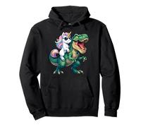 Unicorn Riding T-Rex Préhistorique Fantaisie Rainbow Trex Saurus Sweat à Capuche