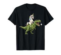 Unicorn Riding T-Rex Préhistorique Fantaisie Rainbow Trex Saurus T-Shirt