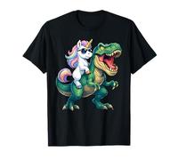 Unicorn Riding T-Rex Préhistorique Fantaisie Rainbow Trex Saurus T-Shirt