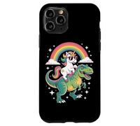 Unicorn Riding T Rex Rainbow Dinosaur with Stars Coque pour iPhone 11 Pro
