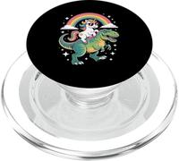 Unicorn Riding T Rex Rainbow Dinosaur with Stars PopSockets PopGrip pour MagSafe