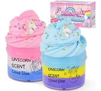 Unicorn Slime 2 Pack - Slime Nuage Parfumé, Cadeau Licorne pour Enfants Filles Garçons, Jouet Anniversaire Pré-Ados
