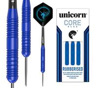 Unicorn Steel Tip Darts Set - Core Plus - Soft Touch Smooth Rubberised Barrels - 21 g, 22 g, 23 g, 24 g, 25 g Or 26 g