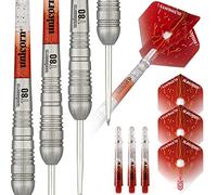 Unicorn Striker Type 4 80% Tungsten Steel Tip Darts Fléchettes à Pointe Acier Mixte, Rouge, 25 g