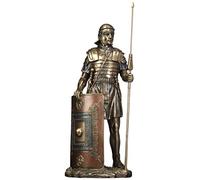 Unicorn Studio Soldat Romain avec Javelot et Bouclier en Bronze coulé à Froid 36,5 cm