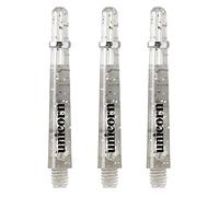 Unicorn Tiges de fléchettes | Gripper 4 éléments | Polycarbonate Durable | Transparent avec mouchetures métalliques infusées | Long 47 mm | 3 tiges