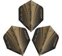 Unicorn Ultrafly John Lowe Phase 4 | Ailettes de fléchettes | Phase 4 Design Plume Or et Noir | Forme Standard Plus | Polyester Pet Durable 100 microns | Lot de 3