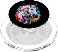 Unicorne Magique avec Une Belle Femme PopSockets PopGrip pour MagSafe