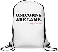 Unicorns are Lame Said No One Ever Sac de sport décontracté avec cordon de serrage Blanc