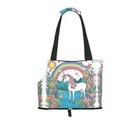 Unicorns by The River Sac à bandoulière portable imprimé pour animaux de compagnie, convient pour les petits chiens et chats, sac de courses et de voyage à double usage