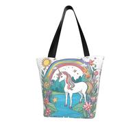 Unicorns by the River Sac à main à bandoulière tendance pour femme Sac à bandoulière pour femme Convient pour le week-end voyage shopping sac à bandoulière