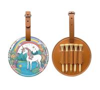 Unicorns by The River Sac de rangement multifonction pour tee de golf pour homme, matériau PU durable Marron