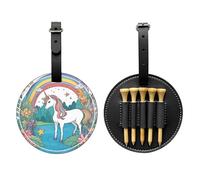 Unicorns by The River Sac de rangement multifonction pour tee de golf pour homme, matériau PU durable Noir