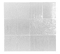 Unicoshape Lot de 12 Feuilles de Verre Vitrail, 15,2 x 10,2 cm, Cathédrale, Art, Carreaux de Mosaïque pour Travaux Manuels (Mélange Transparent)