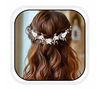 Unicra mariée cheveux de mariage vigne fleur accessoires de cheveux bandeau cristal de mariée casque pour femmes et filles (Argent)