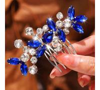 Unicra mariée mariage peigne à cheveux cristal accessoires de cheveux pièces de cheveux de mariée pour les femmes et les filles (blau)