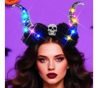 Unicra Serre-tête lumineux en corne de taureau - Accessoire de cheveux pour femme - Argenté - Taille unique