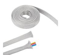 UNICRAFTALE 0.59" Large Gaine Tressée Acier Inoxydable pour Câble Tressé Gaine de Blindage Sangles de Terre Protection Treillis Métallique Flexible Extensible Ruban Évolutif Fil Plat