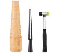 UNICRAFTALE 1 ensemble Outils de Bijouterie Outil de Mesure de Bague Agrandisseur de Bague Bâton de Mandrin Outil de Dimensionnement de Bijoux avec Maillet Plastique Souple à Double Face Outil de Mise