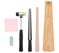 UNICRAFTALE 1 ensemble Outils de Mesure de Taille de Bracelet Agrandisseur de Bague Mandrin Outil de Dimensionnement de Bijoux avec Maillet Plastique Souple à Double Face et Chiffon de Polissage