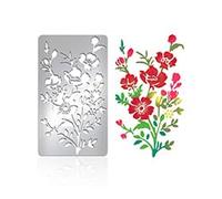 UNICRAFTALE 1 Pièces Pochoir Métallique Fleur Sauvage Feuille Fleur Pochoirs pour Journal Pochoirs de Fleurs Pochoirs de Peinture Acier Inoxydable Modèle pour Pochoirs à Bois pour Dessin Gravure