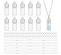 UNICRAFTALE 10 kit de Fabrication de Colliers en Verre de 17.7cm Pendentif en Verre Bouteilles à Souhaits Sablier Souvenir Commémoratif Support pour Cendres Conteneur de Mémoire pour Bricolage