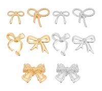 UNICRAFTALE 10 paire Clou Boucles D'Oreilles 10 styles 2 couleurs Tige Boucles D'Oreilles en Nœud Petites Boucles D'Oreilles en Ruban Boucles D'Oreilles en Nœud de Noël pour Femmes de Bijoux