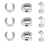 UNICRAFTALE 10 Pcs Perle Fer à Cheval Argent Que en Acier Inoxydable 304 Charme Forme Sabot du Cheval Perle Intercalaire pour Collier Bracelet Confection de Bjioux 9.5x10x3mm Trou 2mm